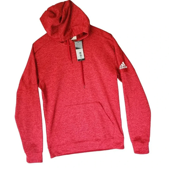 New Adidas Team Issue Fleece Hoodie Small Red Long Sleeve Climawarm - Picture 15 of 15